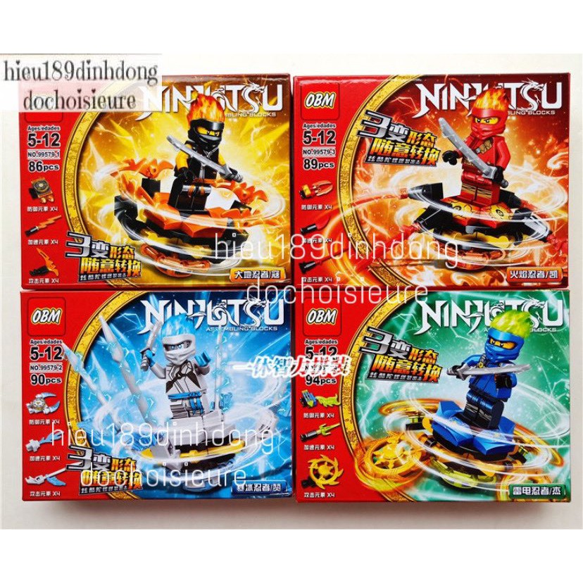 Lắp ráp xếp hình not Lego ninjago 99579 : 4 nhân vật ninja lốc xoáy