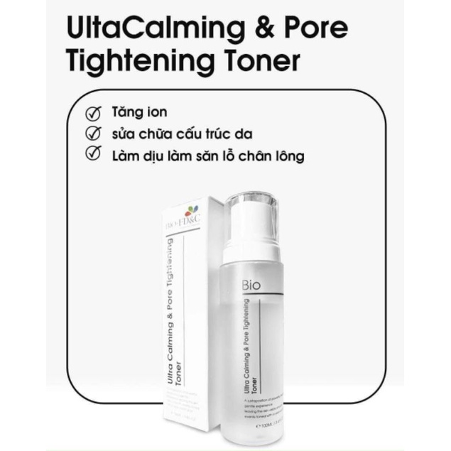toner phục hồi cấp ẩm bio ultra calming& Pore Tightening