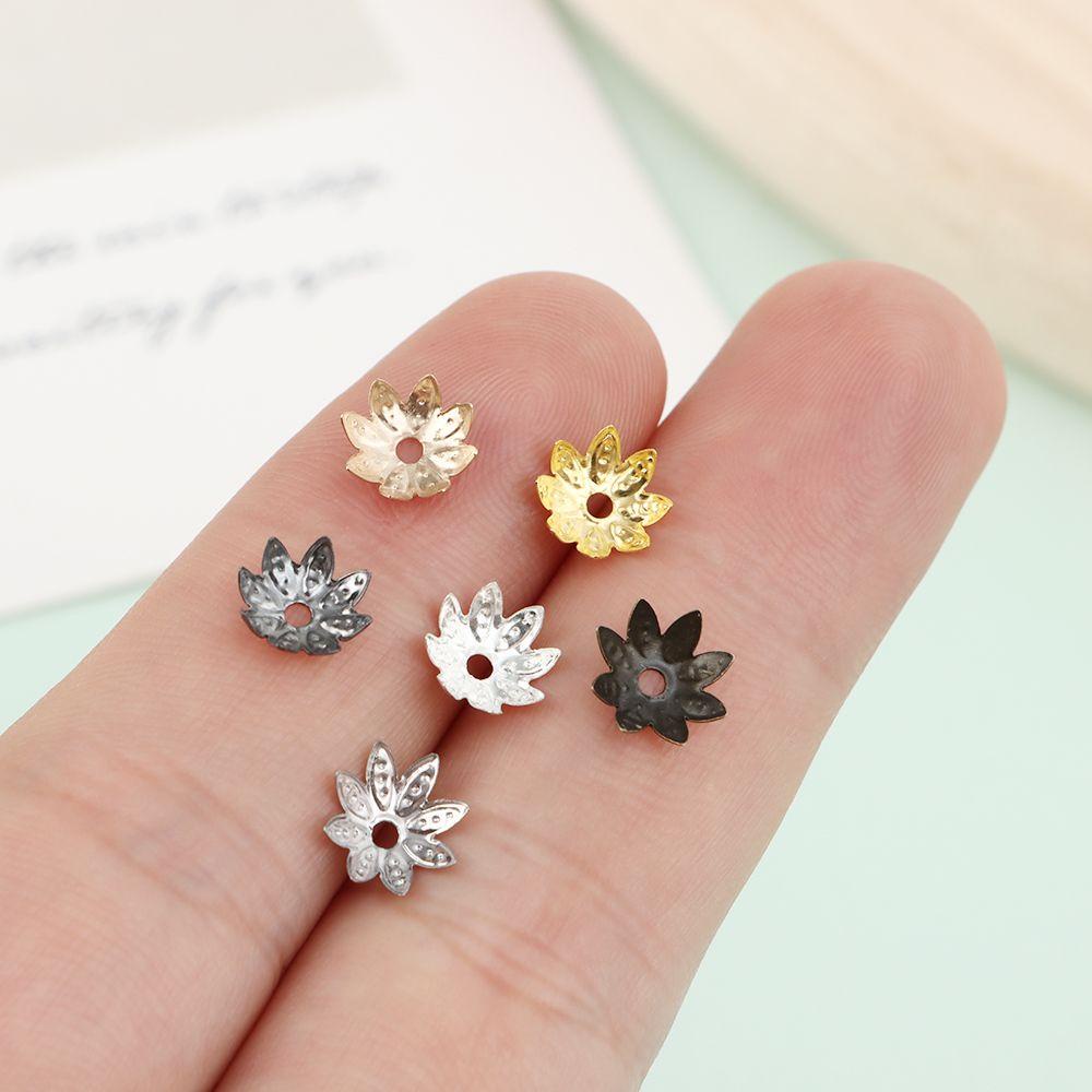 Bộ 100 Hạt Kim Loại Hình Hoa Sen Dùng Làm Trang Sức DIY