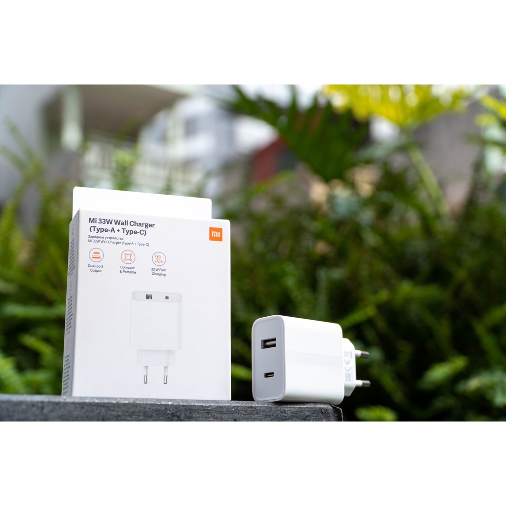 Củ sạc nhanh Xiaomi Mi 33W AD332EU Quốc Tế Wall Charger 2 cổng Type-A Type-C chính hãng  - Minh Tín Shop