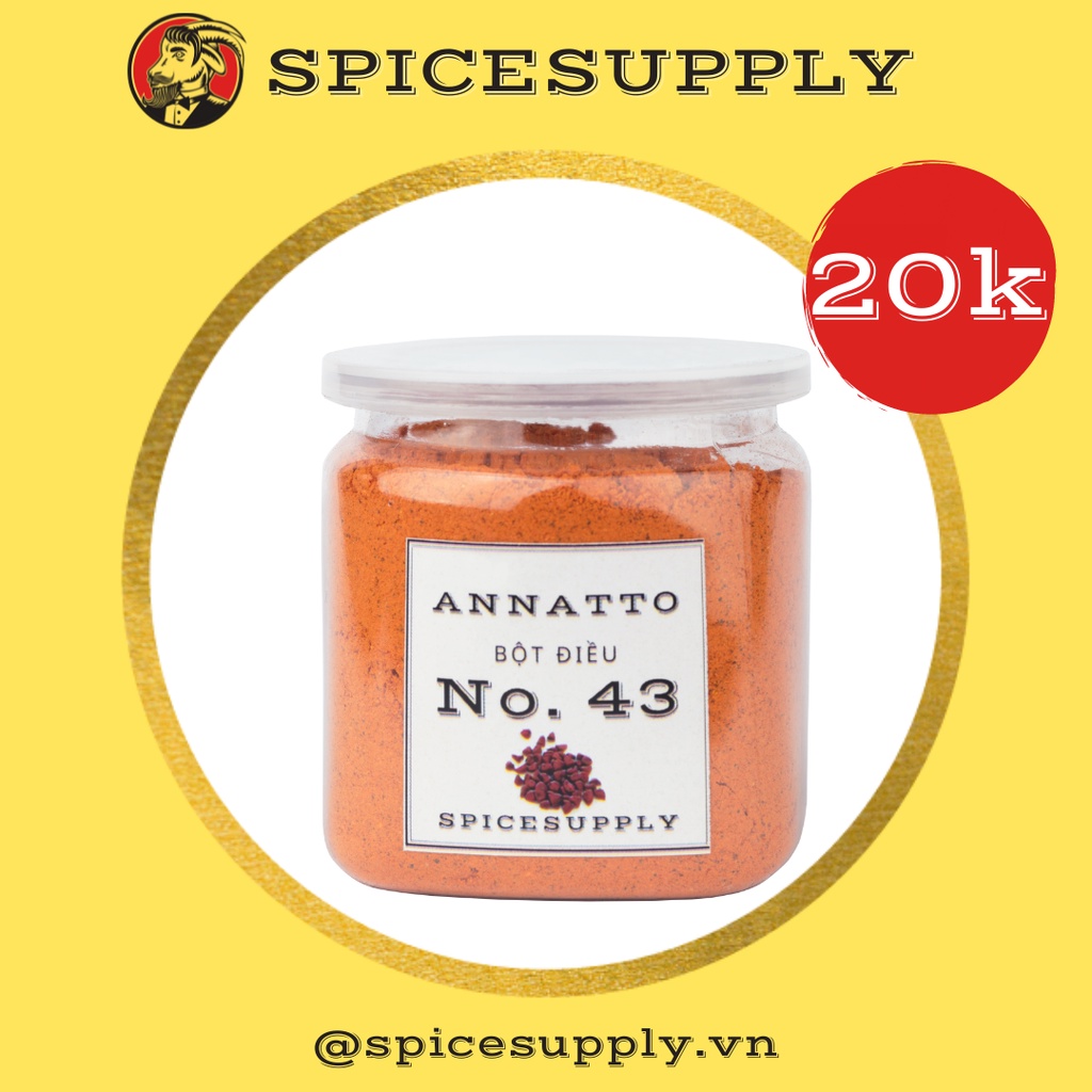 Annatto Powder - Bột Điều SPICESUPPLY Việt Nam nguyên chất màu gạch tôm đỏ 100% tự nhiên Hũ 90g