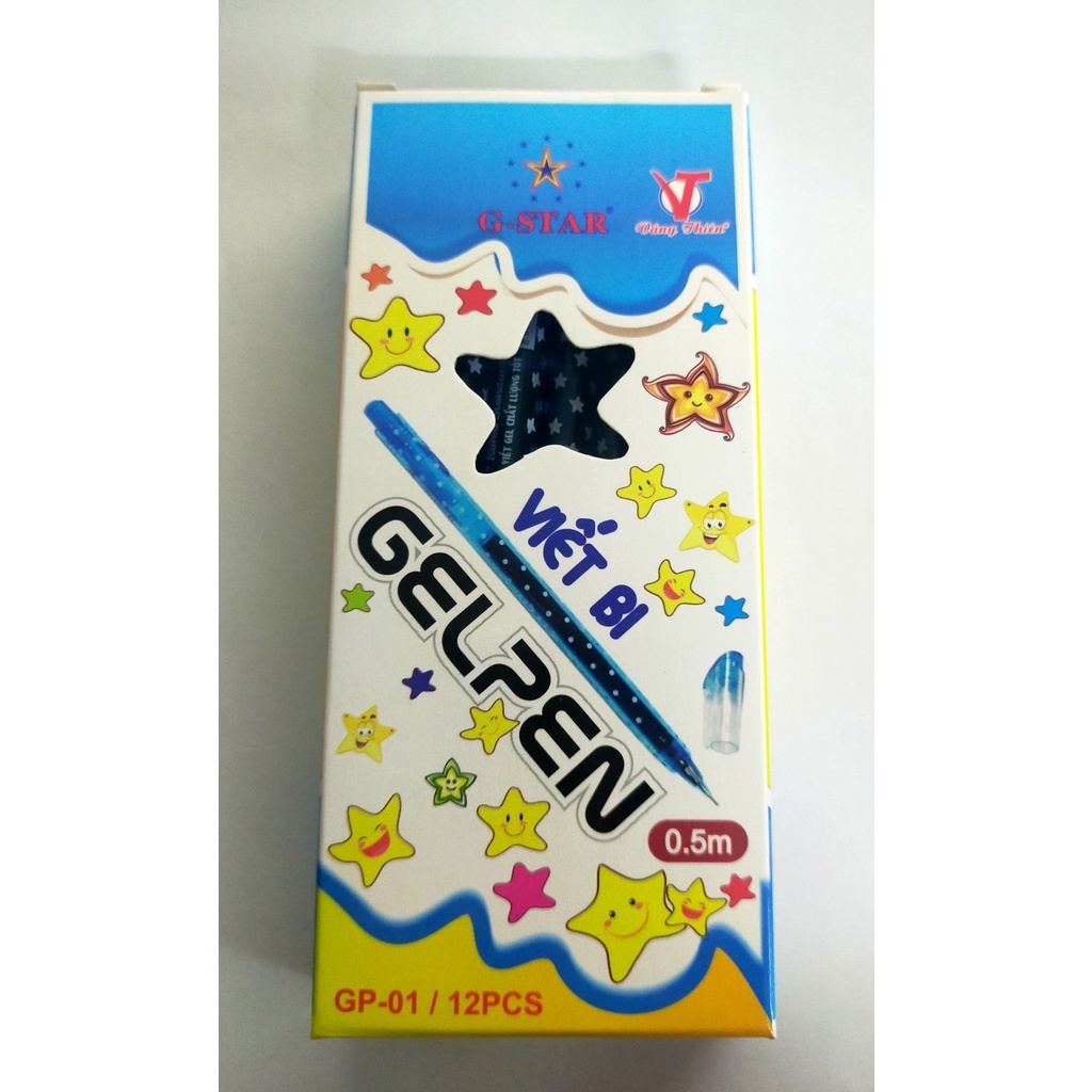 Hộp 12 cây viết gel xanh cho học sinh tiểu học Gstar GP-01