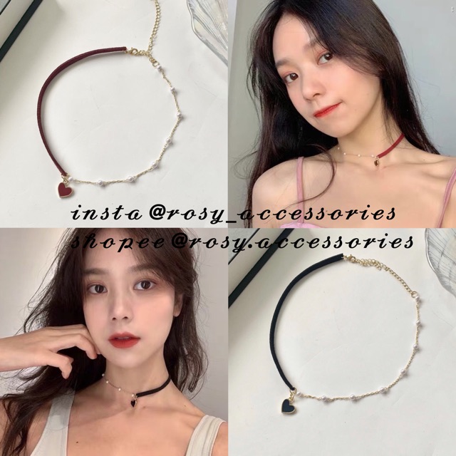 ROSY - CHOKER TRÁI TIM MIX NGỌC TRAI GIẢ