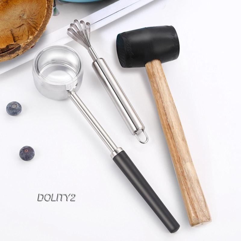 Set 3 Dụng Cụ Mở Dừa 2 Món Bằng Vỏ Dừa Thoải Mái