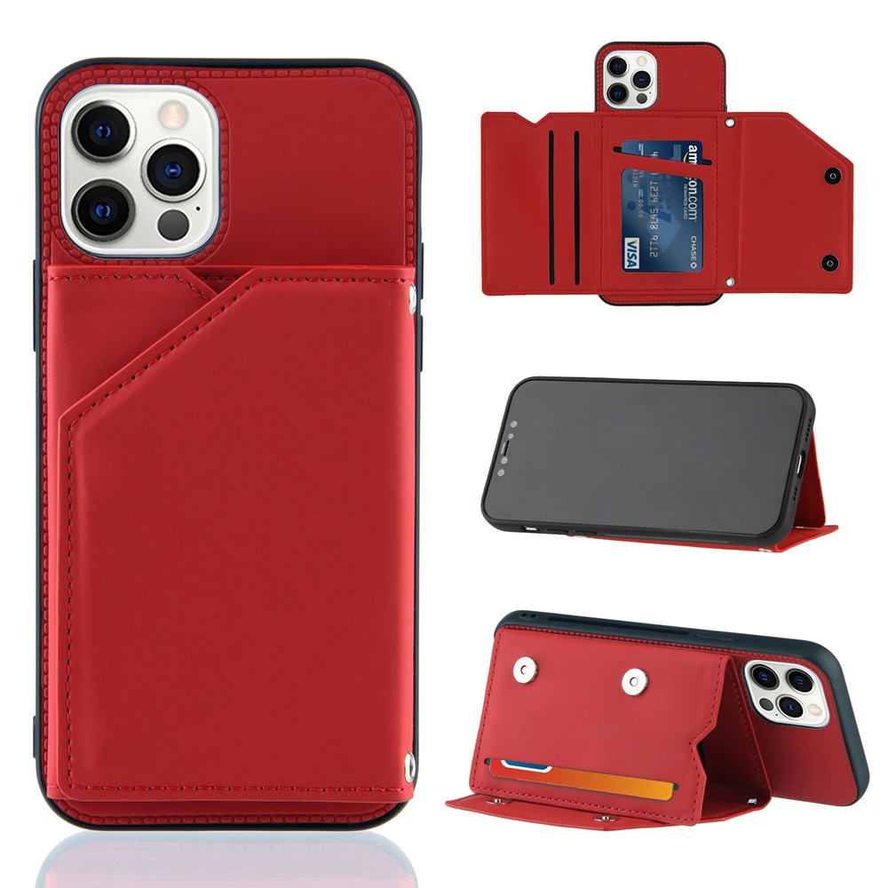 Bao Da Điện Thoại Dạng Ví Nắp Gập Từ Tính Có Ngăn Đựng Thẻ Cho iPhone 13 12 Pro Max Mini 11 Pro Max