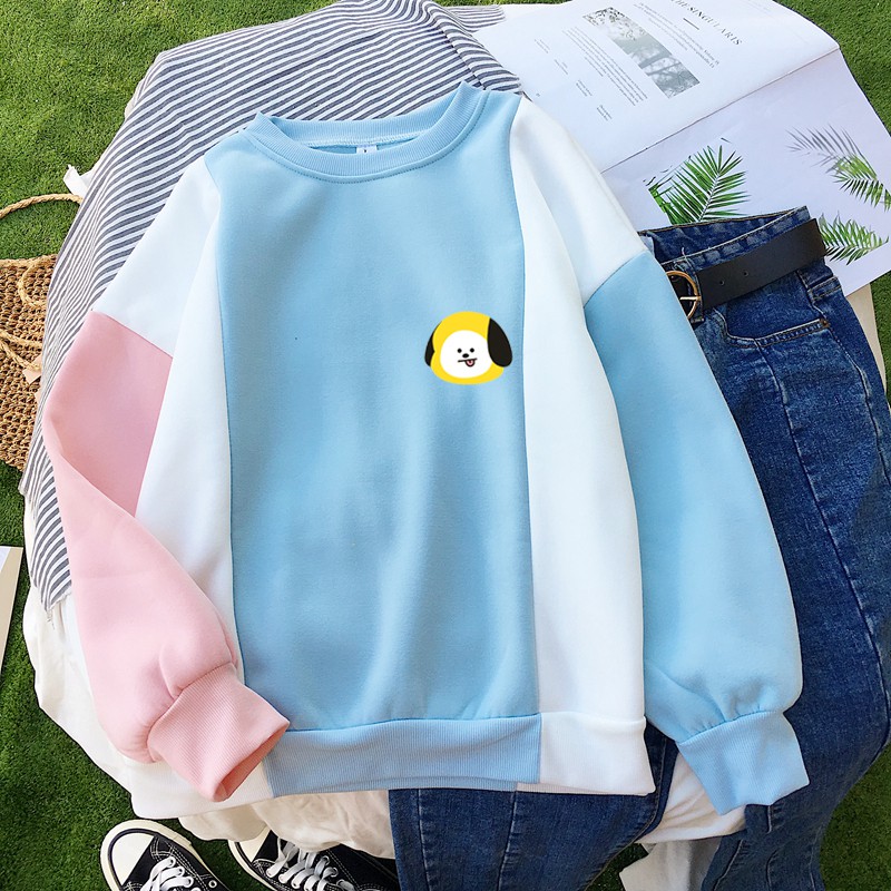 Bts Bt21 Áo Hoodie Họa Tiết Hoạt Hình Bt21 Tata Chimmy Cooky Mang Koya Van Dễ Thương