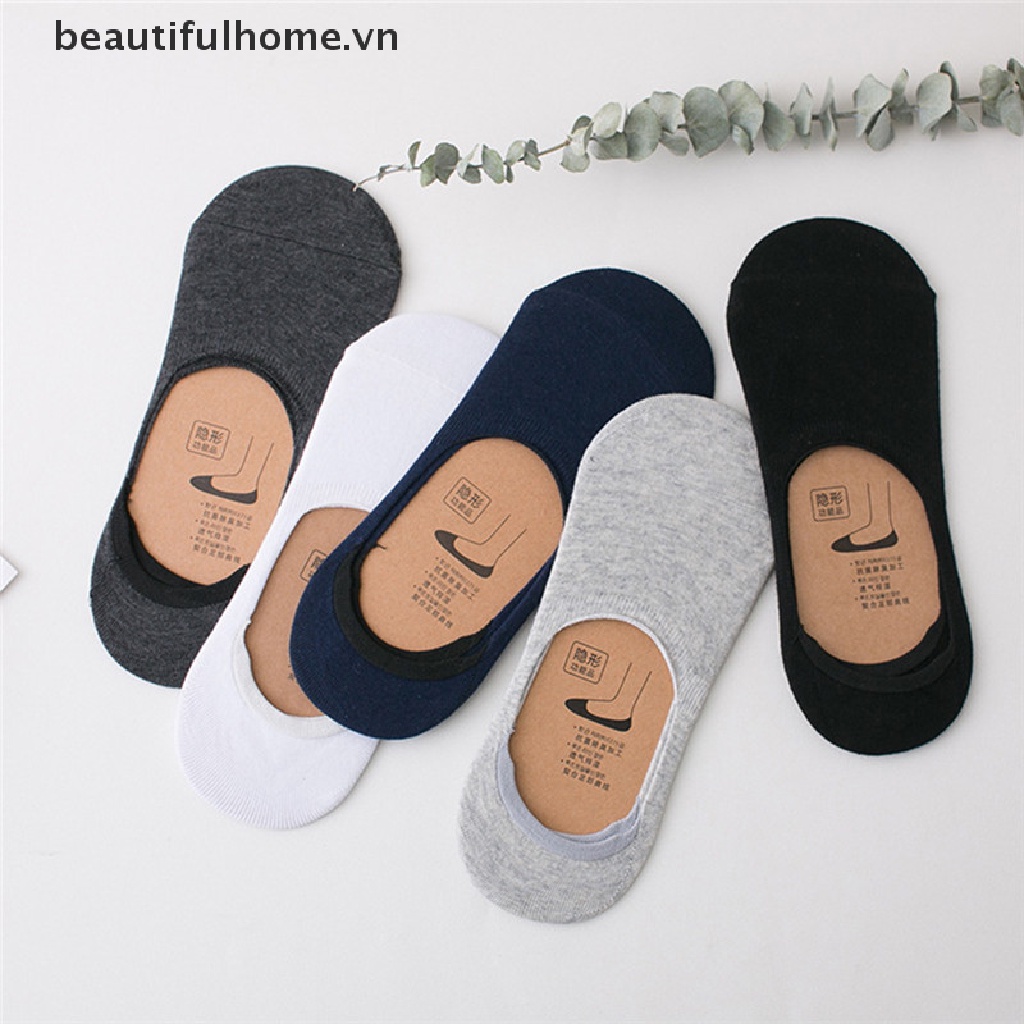 1 Đôi Tất Cotton Mềm Cổ Thấp Chống Trượt Cho Nam Nữ