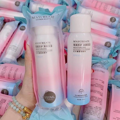 Xịt Chống Nắng Trắng Da Maycreate Moisturizing Spray 150ml💕FREE SHIP💕