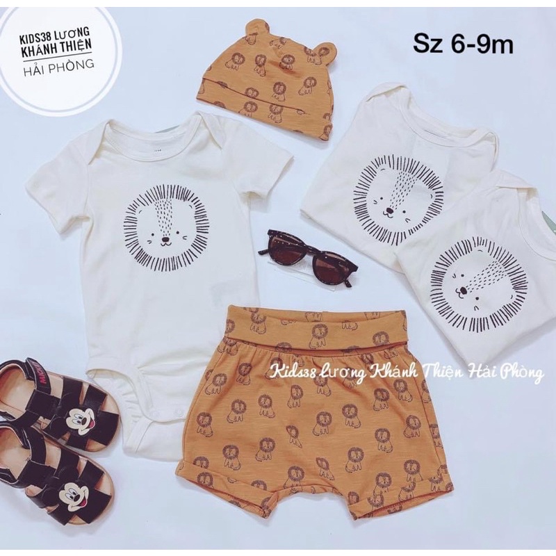 [HM AUTH] Set bộ 3 chi tiết size Newborn cho bé trai