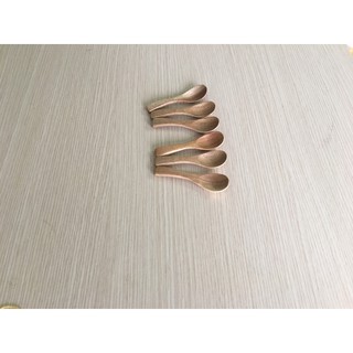 (bộ 6) Thìa, muỗng gỗ KEO nhỏ múc gia vị màu gỗ sáng -TG23