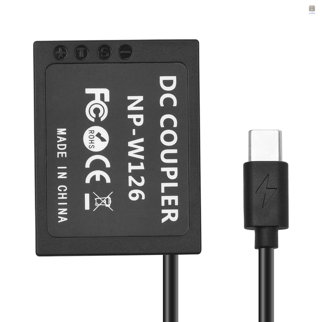 Pin giả Andoer NP-W126 USB-C cho Fujifilm X100F X100V X-S10 X-Pro3 X-E3 X-A2 X-A5 X-A7 X-T1 X-T2 X-T3 X-T4 X-T20