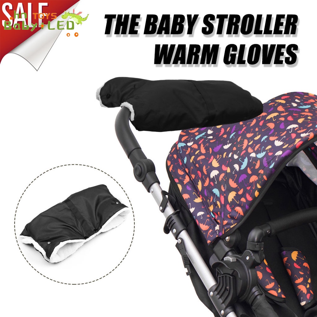 Winter Warm Baby Stroller Gloves Stroller Hand Muff Waterproof Stroller Mitten Baby Buggy Thick Wool Gloves Hand Warmer