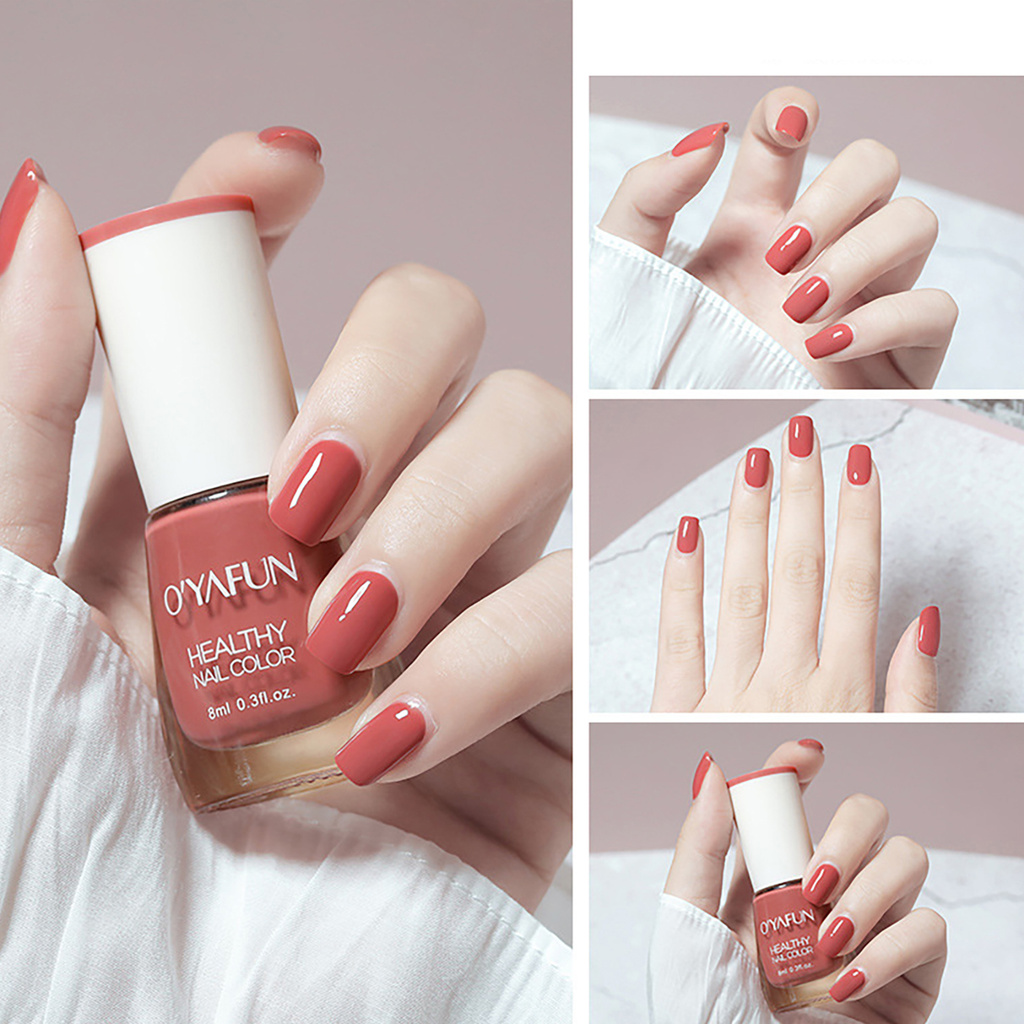 [Hàng mới về] Lọ sơn móng tay thành phần tự nhiên màu sắc xinh xắn dành cho nữ 8ml