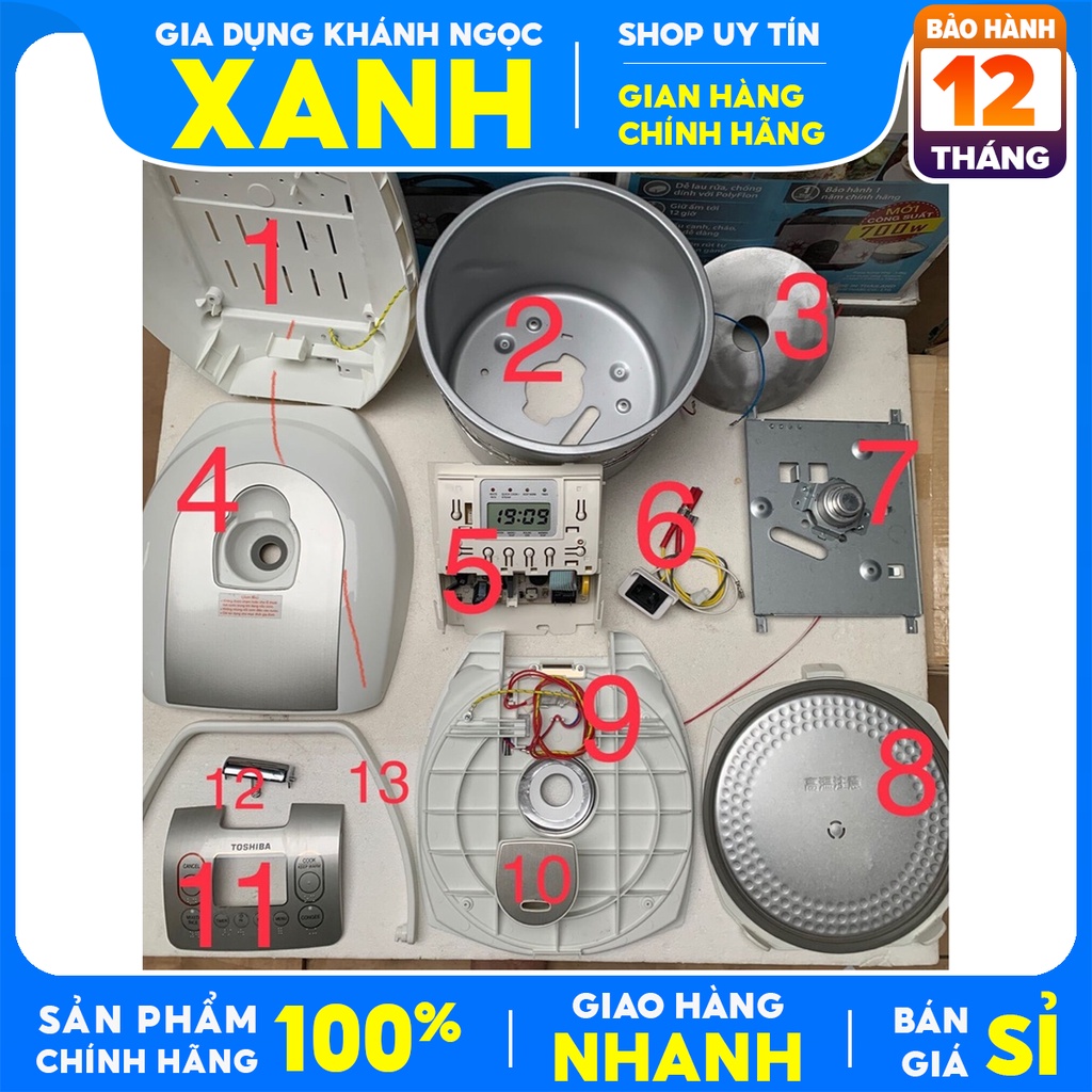 Phụ kiện Nồi cơm điện tử Toshiba 1.8 lít RC-18NMFVN Chinh hãng tháo máy