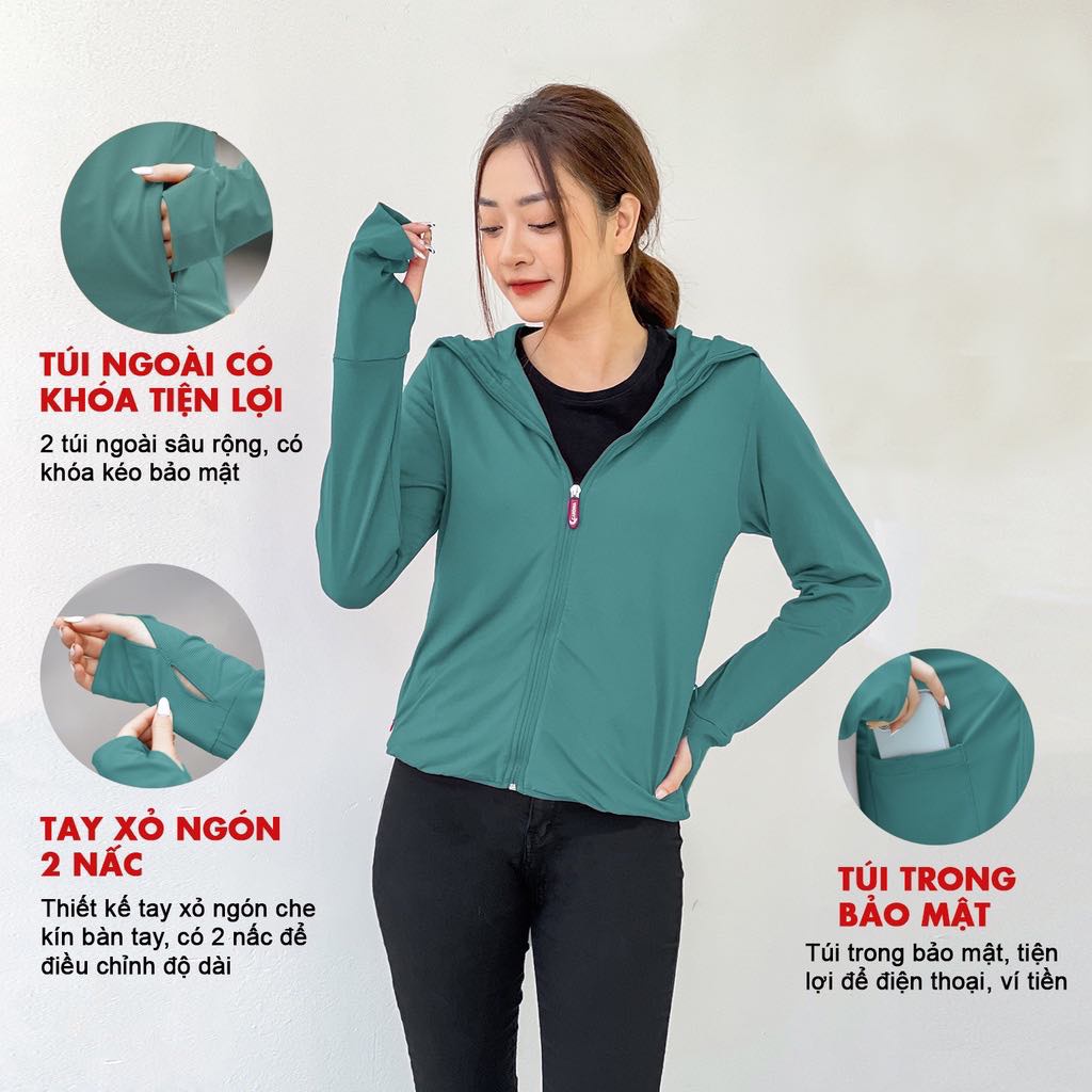Áo chống nắng nữ 2 lớp vải cao cấp chống tia UV thiết kế lưới tản nhiệt,thoáng khí,làm mát cơ thể-AnhQuaanShop