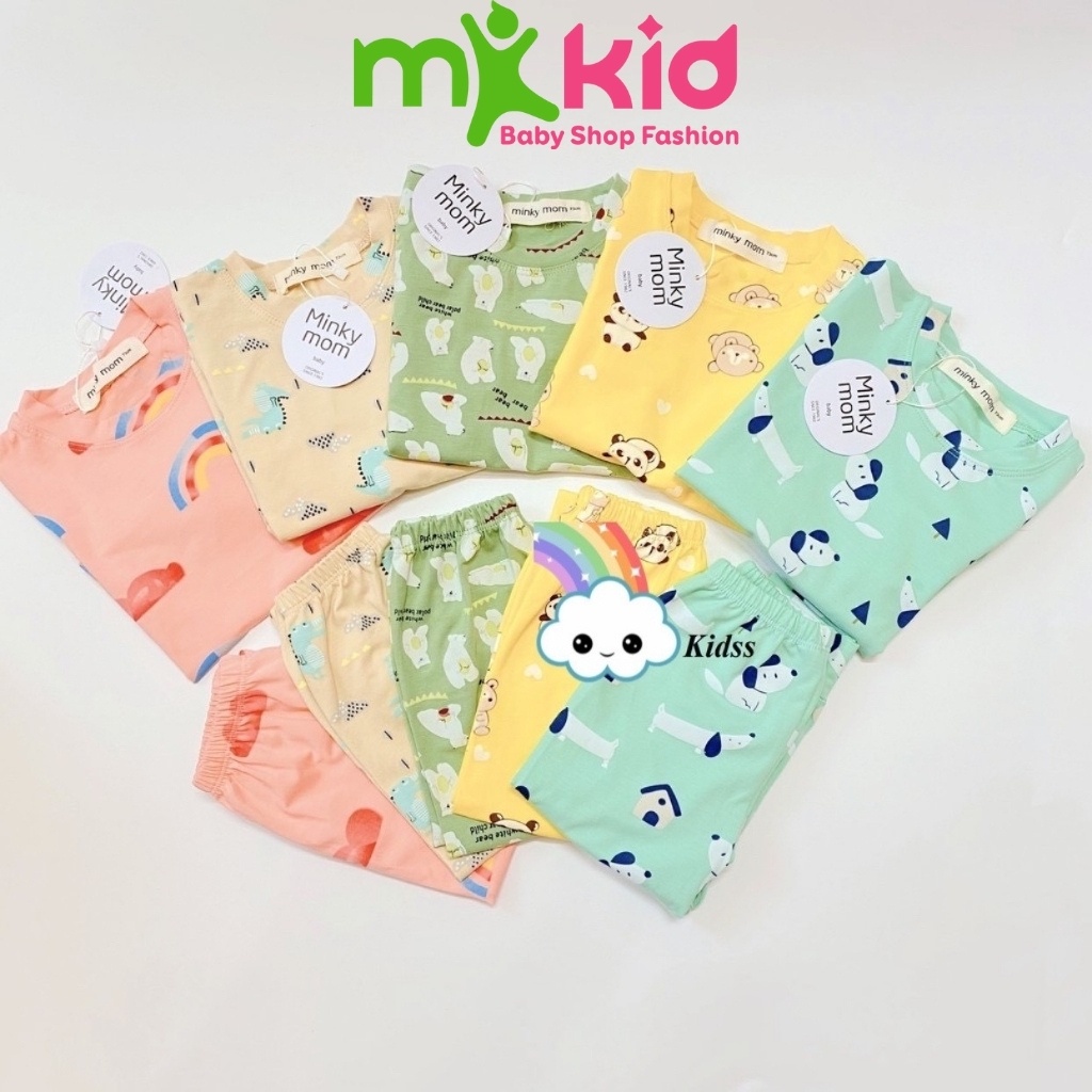 Bộ Thu Đông Cho Bé  Bộ Minky Mom Dài Tay Cho Bé Trai Bé Gái  Chất Cotton Cao Cấp Siêu Co Giãn Thấm Hút Mồ Hôi Tốt .