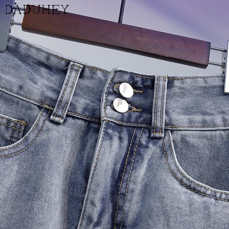 Chân váy jean Lưng Cao Dáng Chữ A Thêu Họa Tiết Trái Tim Xinh Xắn Thời Trang Mùa Hè Cho Nữ