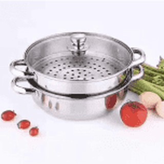 Bộ nồi hấp hai tầng vung kín