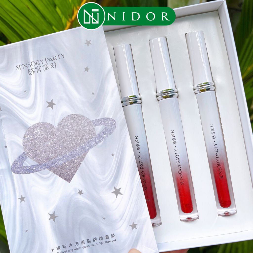 Set 3 Son Kem Siêu Lì Mịn SENSORY PARTY Nội Địa Trung