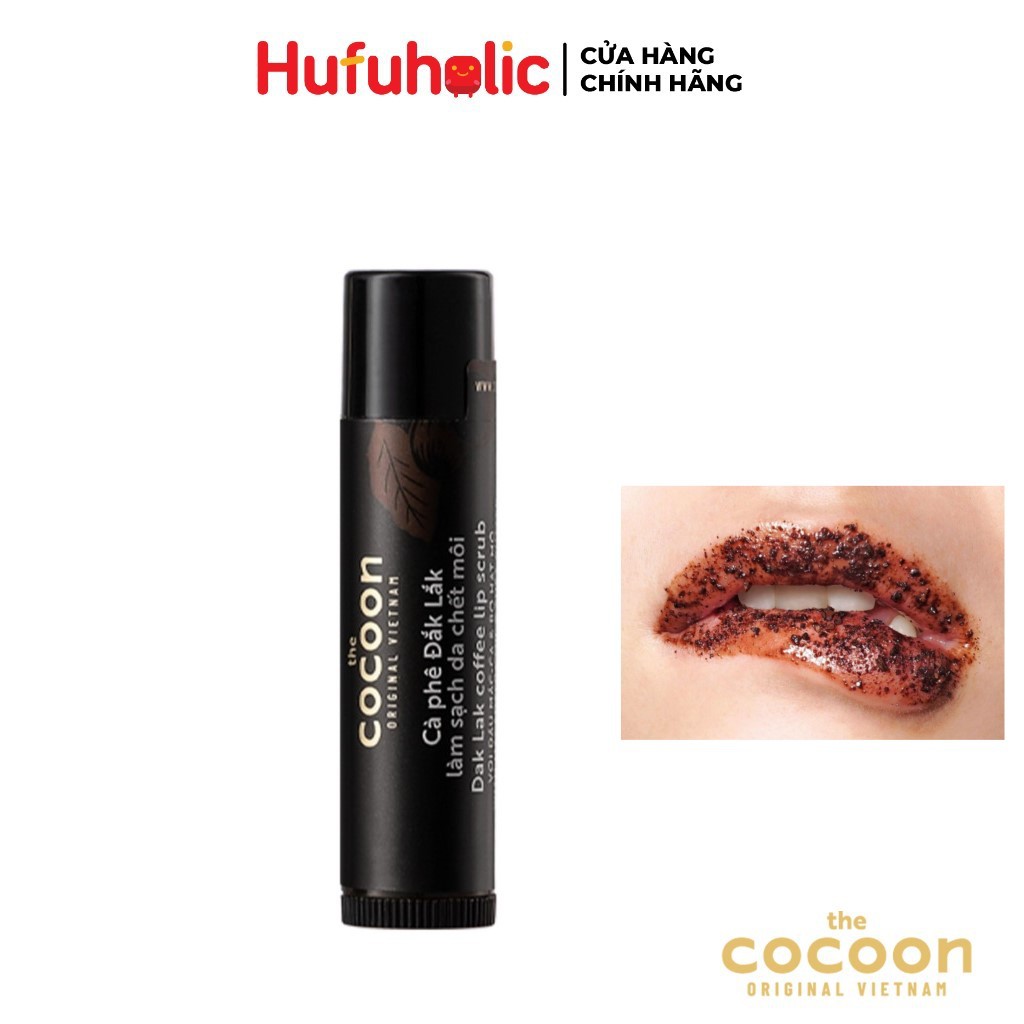 Tẩy da chết môi cà phê Đắk Lắk COCOON mềm môi hồng môi Dak Lak Coffee Lip Scrub COCN10