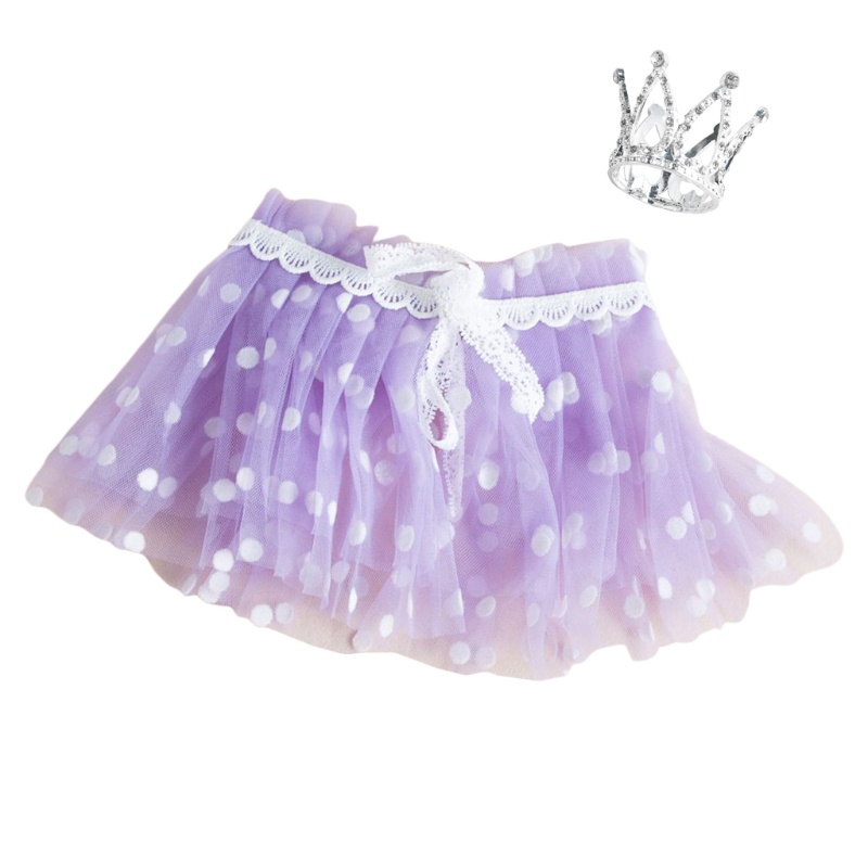 Set 2 Món Gồm Chân Váy Ngắn + Vương Miện Đội Đầu Làm Phụ Kiện Chụp Ảnh Cho Bé Sơ Sinh