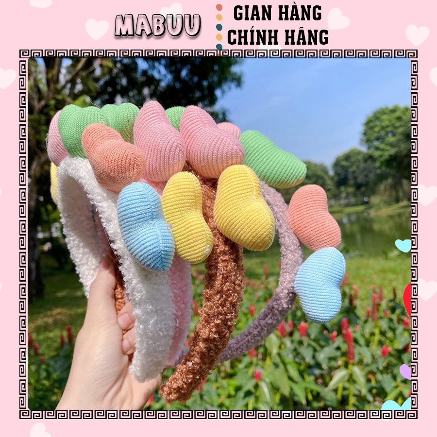Băng Đô Cài Tóc Rửa Mặt Hình Trái Tim Đáng Yêu phong cách Hàn Quốc Hợp Thời Trang Cho Nữ 7005