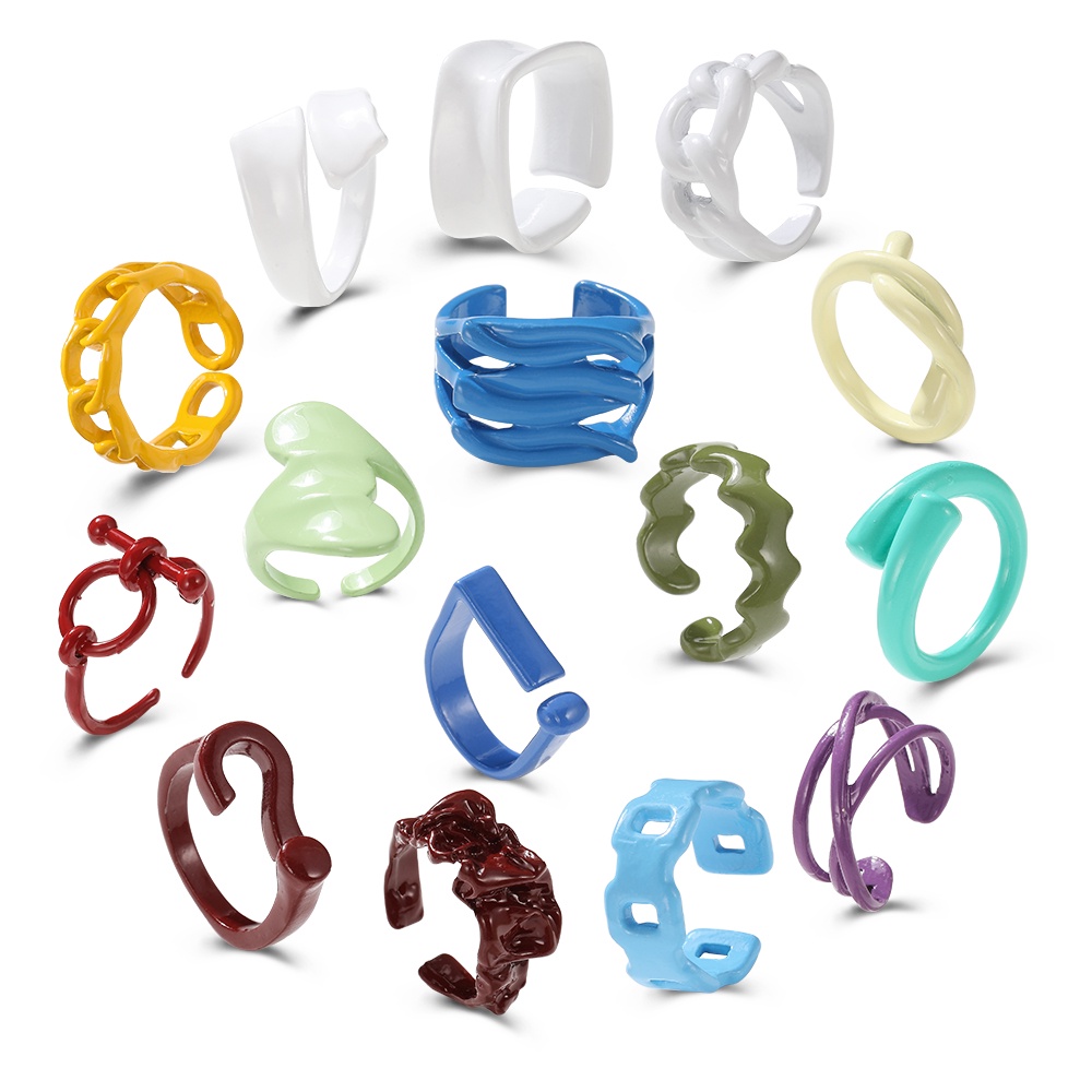 iF YOU Nhẫn   kim loại màu trơn thời trang cho nữ