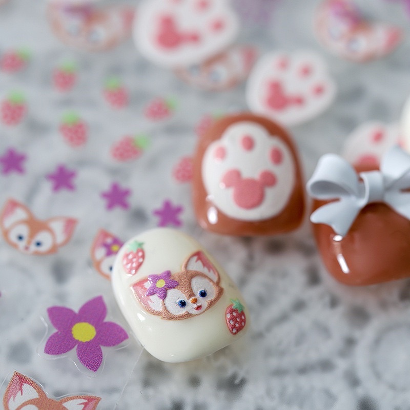 Sticker cáo nhỏ hàng lụa ,5d cao cấp ,trang trí móng tay