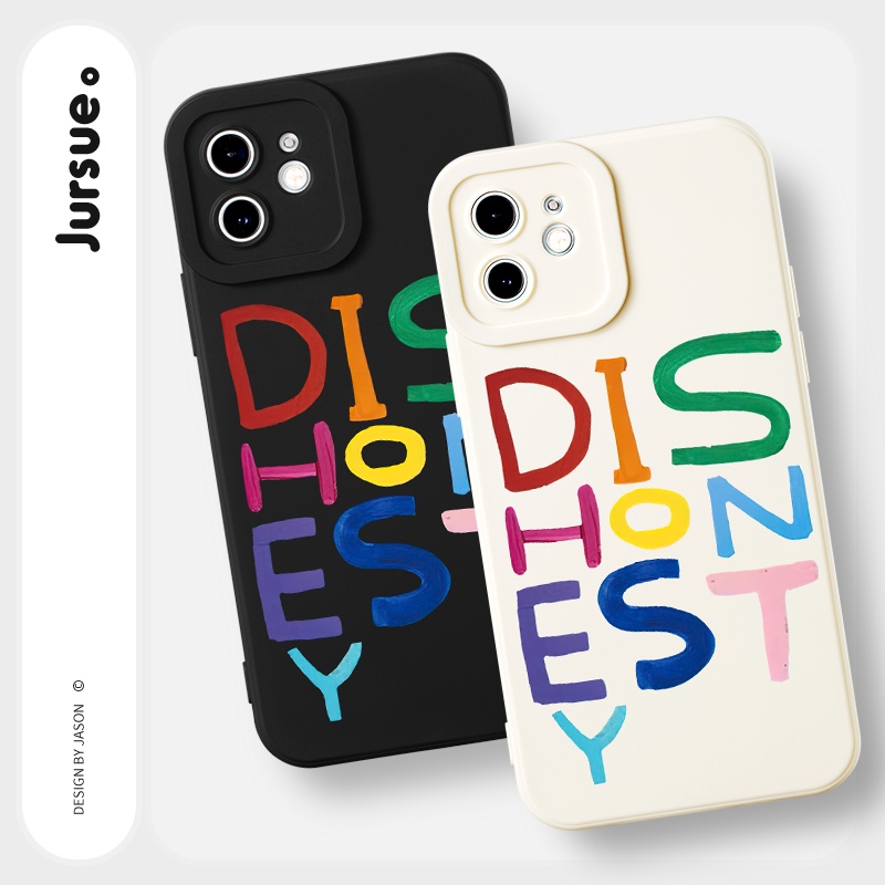 Ốp lưng JURSUE mềm chống sốc hình độc lạ đen Cho iPhone 14 13 12 11 Pro Max SE 2020 X XR XS 8 7 ip 6S 6 Plus Y2196