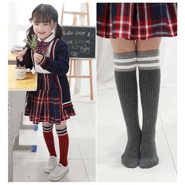 Tất đùi cho bé gái, phong cách Hàn Quốc , Tất cho bé từ 2 đến 9 tuổi , Vớ cao ngang đầu gối, chất liệu mềm co giãn