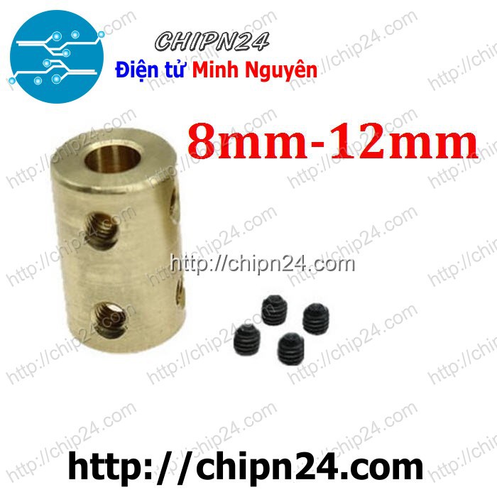 [1 CÁI] (F117.T) Khớp Nối Trục Đồng Lớn 8mm-12mm (8-12mm) (tặng Cây Mở Lục Giác M5)