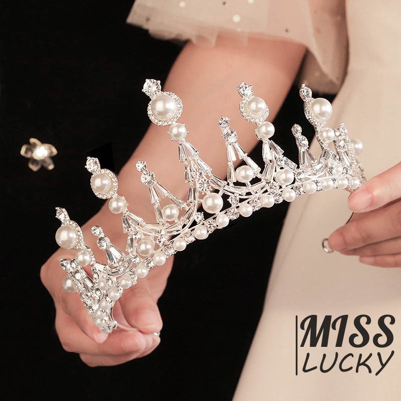 Vương Miện Đính Đá Và Ngọc Trai Giả Thời Trang Cho Nữ