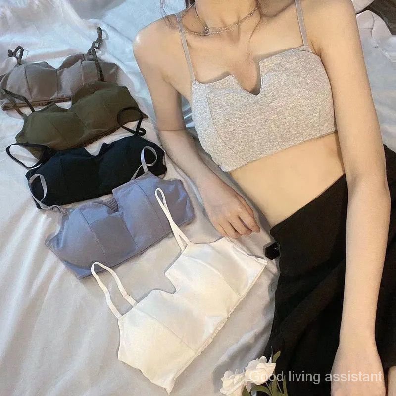 Korean Style Explosion Resistant Steel Frameless Cotton Bra For Women | BigBuy360 - bigbuy360.vn