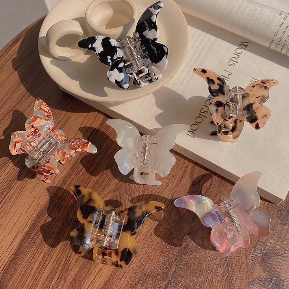 NICKOLAS Kẹp Tóc Càng Cua Họa Tiết Da Báo Bằng Acrylic Thời Trang Vintage Hàn Quốc Cho Nữ Giá Đỡ