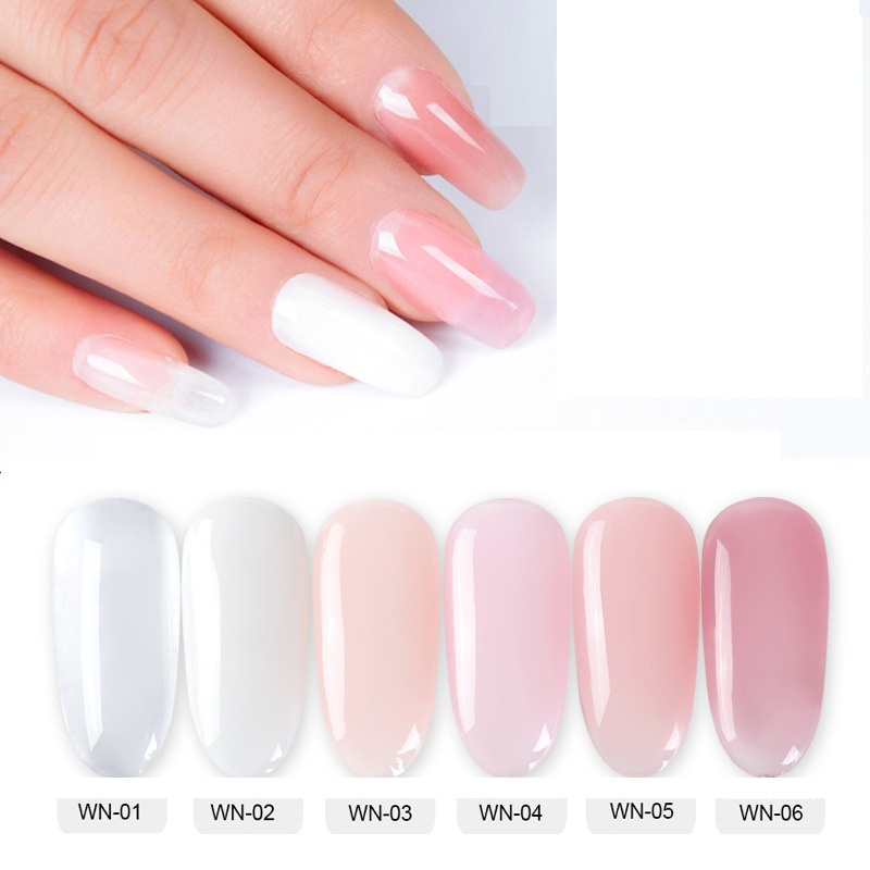 Sơn thạch sơn gel thạch sơn móng tay sơn gel AS dùng máy hơ gel tone màu thạch hồng trong suốt NAIL SUZY mã WN 15ml