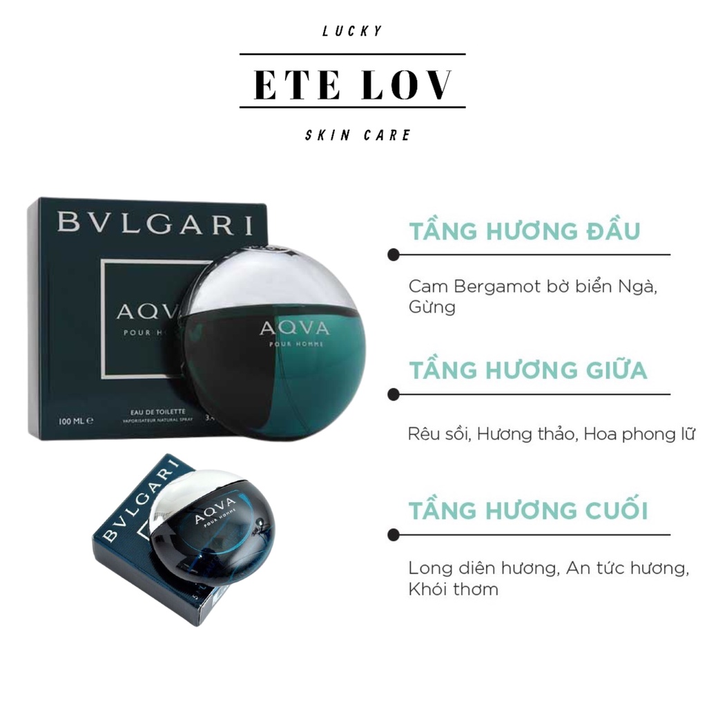 Nước hoa nam BVL.gari Aqva Homme 100ml, Nước hoa nam hương thơm nam tính