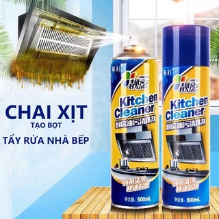 Chai xịt tạo bọt tẩy rửa nhà bếp đa năng Kitchen Cleaner 500ml tặng kèm 1 đôi găng tay cao su