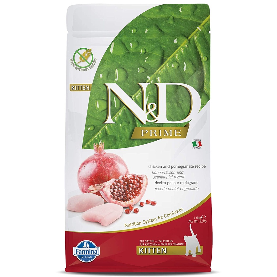 10kg - Hạt N&D Kitten cho Mèo dòng Prime Thịt gà & Lựu - Hạt Farmina N&D Prime Chicken& Pomgranate for Kitten