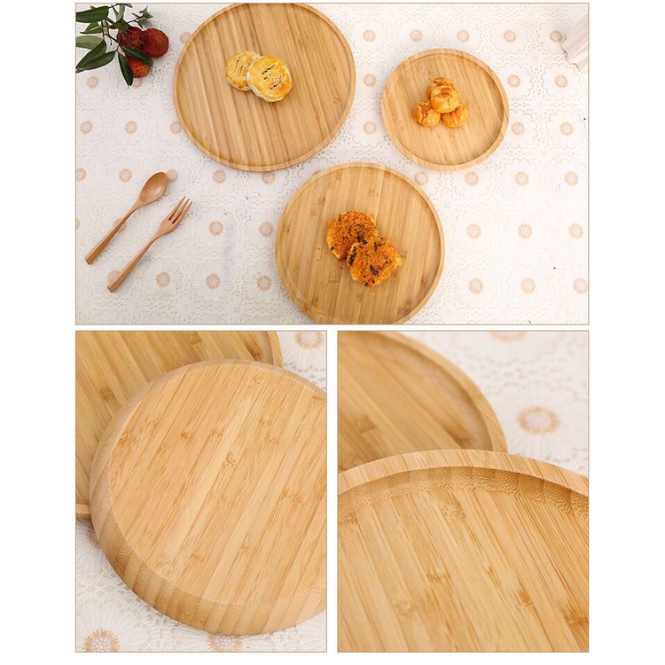 Khay Gỗ Tre Tròn, Chữ Nhật Decor Trang Trí Nhiều Size