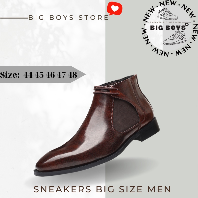 Giày Tây Nam Cổ Cao Chelsea Boot Boss Man Big Size - Giày Tây Công Sở Thời Trang Nam Big SIze 45 46 47 48