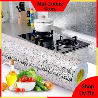 Cuộn giấy bạc dán bếp cách nhiệt, miếng decal dán tường nhà bếp chống thấm bền đẹp