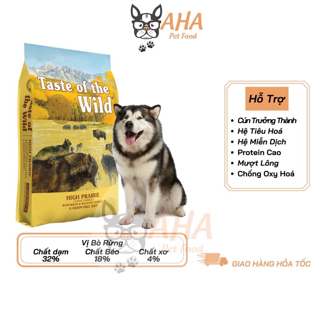 Thức Ăn Cho Chó Alaska Taste Of The Wild Bao 500g - Thức Ăn Cho Chó Vị Bò Rừng, Nai Nướng, Trái Cây Rau Củ
