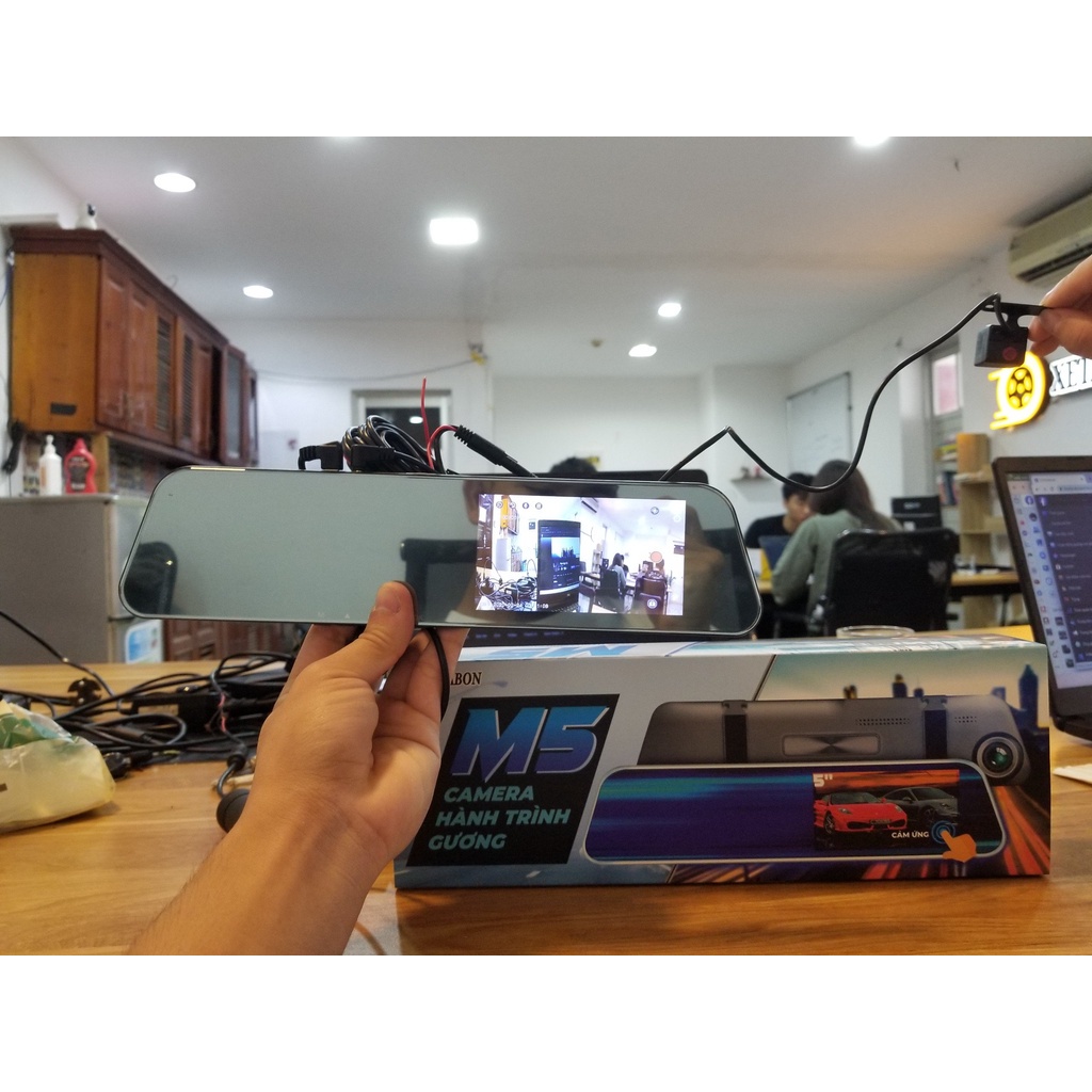 Camera Hành Trình ô tô gương chiếu hậu M5 XETABON Full Hd 1080P cam trước sau rõ nét góc quay 170 độ 1 đổi 1 trong 12Th