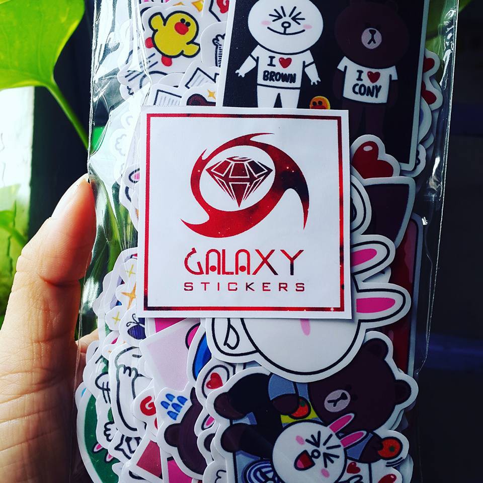 Sticker decal Brown & Cony (Gấu Brown và Thỏ Cony)