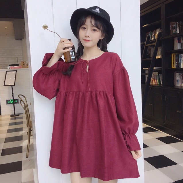 ĐẦM BABYDOLL TAY DÀI ULZZANG CÓ SIZE ĐẠI , BIGSIZE | BigBuy360 - bigbuy360.vn