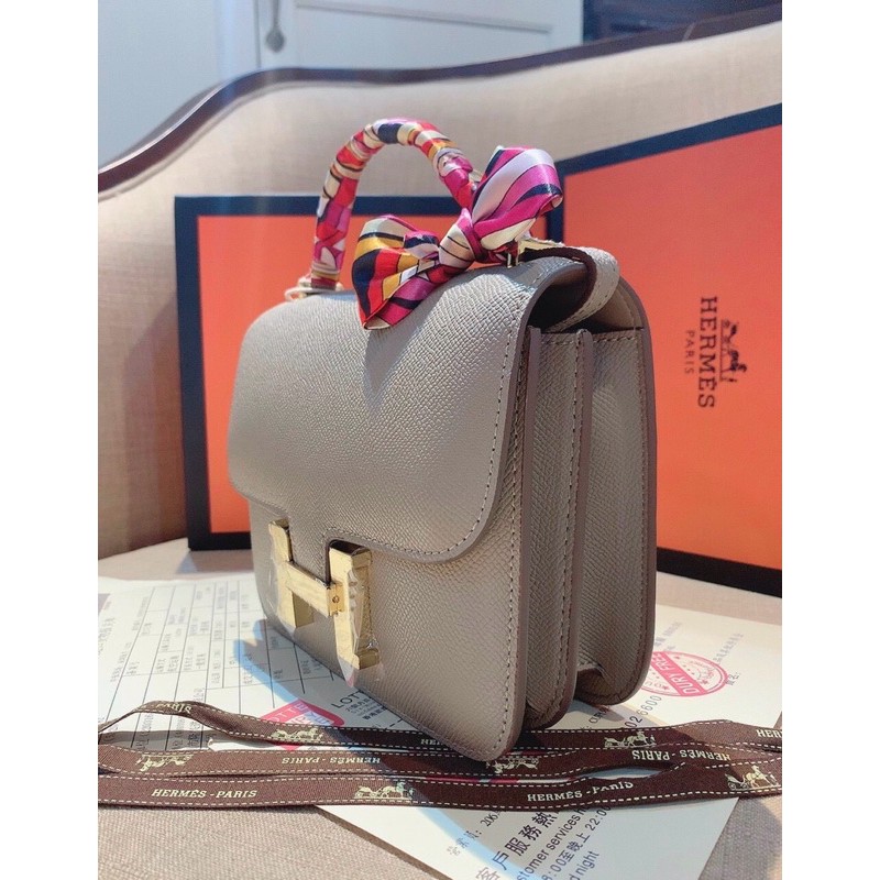 Túi xách H.m khóa chữ H chất da thật sz 20 sẵn ship