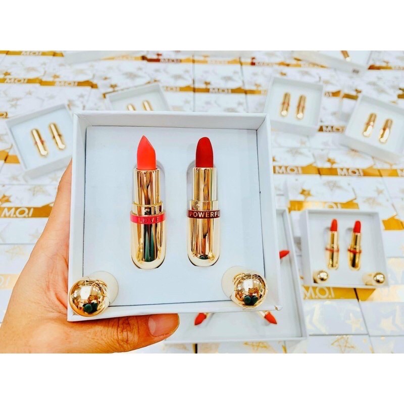 Set 2 son mini Golden Gift MOI chất mềm mịn môi có hộp tặng kèm | BigBuy360 - bigbuy360.vn