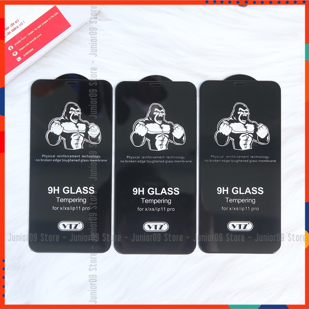 Kính Cường Lực Kingkong VTZ Chính Hãng JUNIOR09 STORE Fullbox- Mòng nhẹ- Chống mẻ cạnh- Không bám vân tay