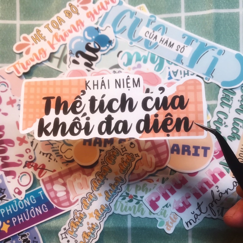 Tiêu đề toán lớp 12, sticker tựa đề tự thiết kế. Set 26 tựa