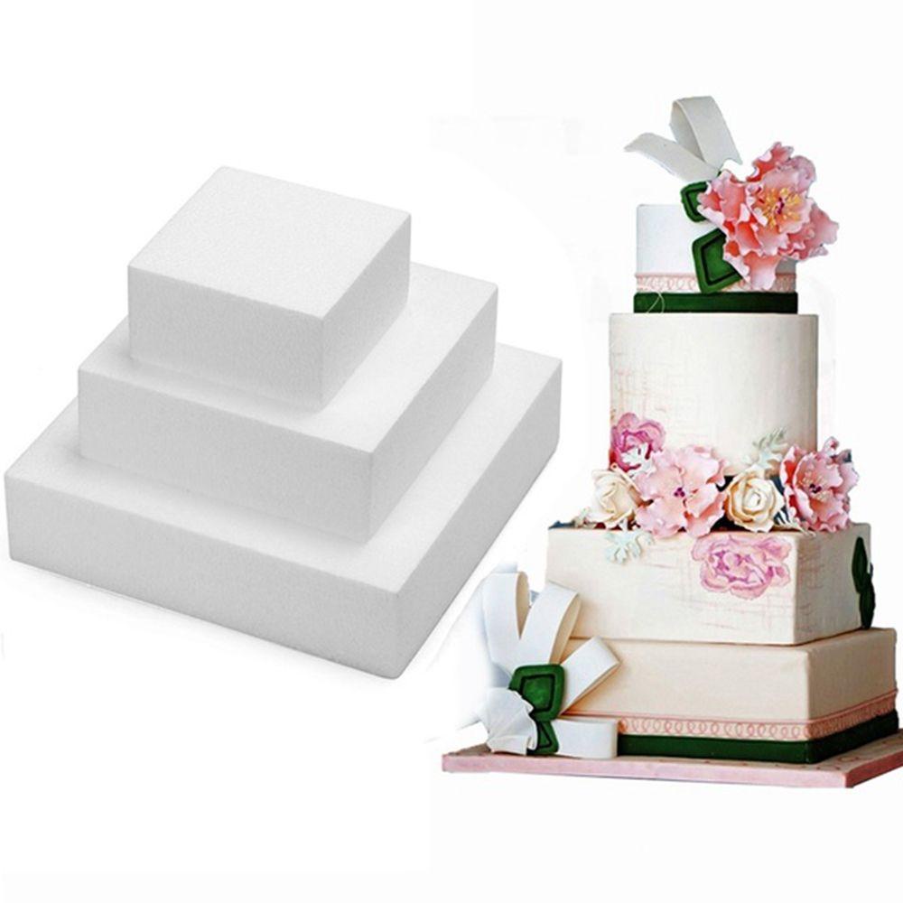 Khuôn Xốp Polystyrene Hình Vuông Làm Bánh Kem Trang Trí Đám Cưới DIY